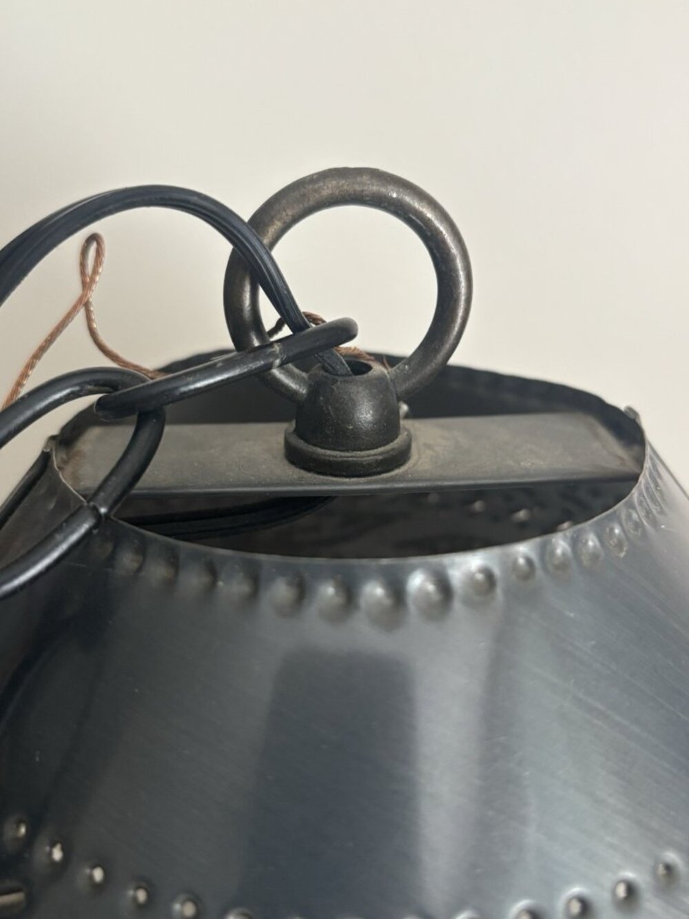 Irvin's Tinware Apple Shade Light Fixture Electric Hanging Chain Primitive - Picture 14 of 15